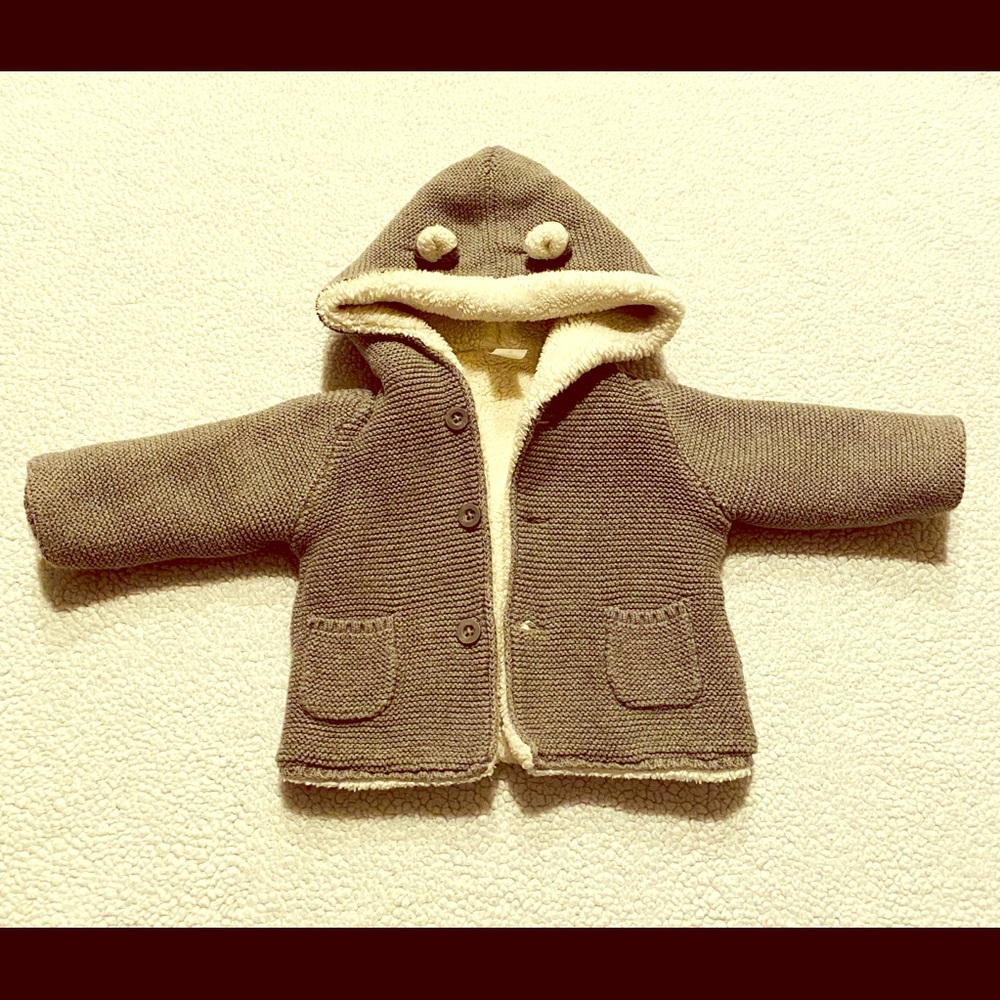Carter’s 9 Months Girls Grey Hooded Sherpa Sweater